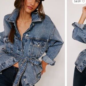 free people we the free knotted denim jacket